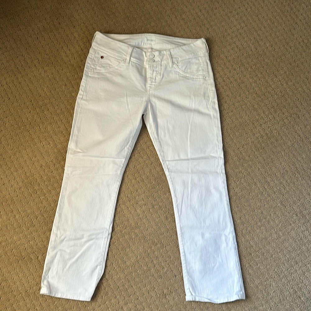Hudson cropped white jeans